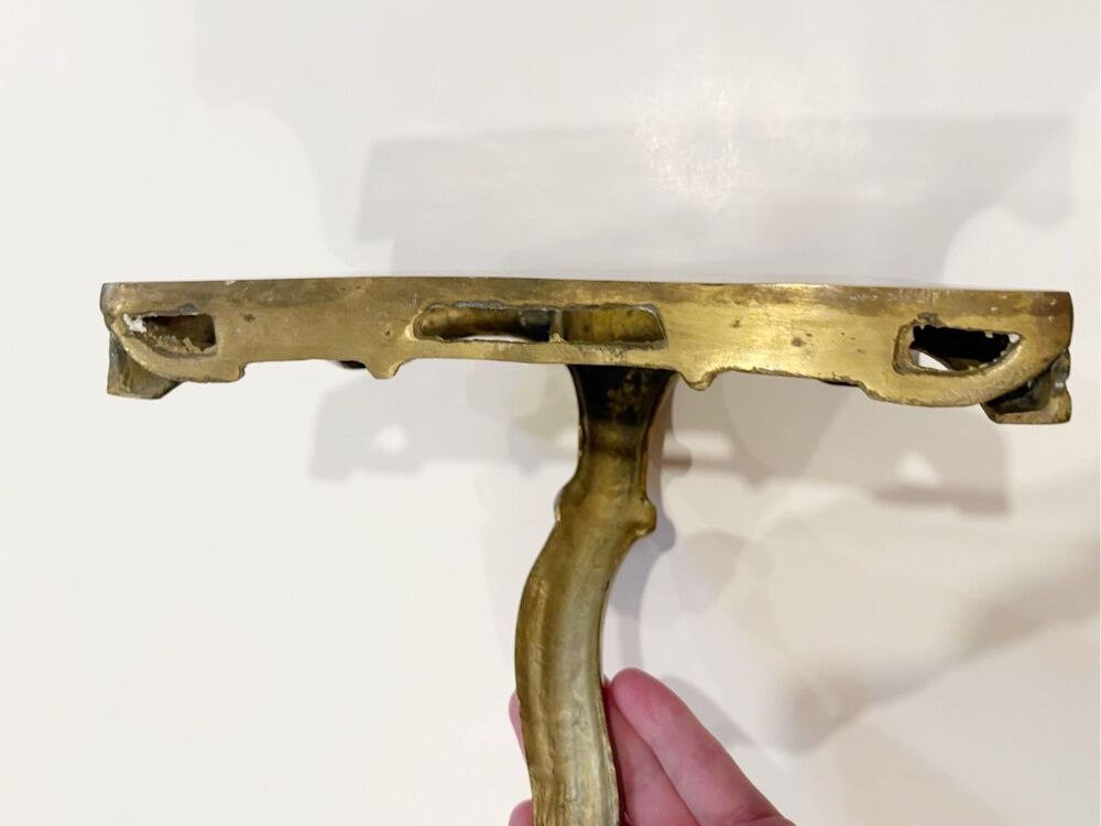 VTG Solid Brass Display Shelf Ornate Scroll Wall Decor - Picture 6 of 7